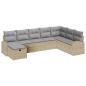 Preview: 8-teiliges Garten-Sofa-Set mit Kissen Beige Poly-Rattan