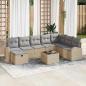 Preview: ARDEBO.de - 9-teiliges Garten-Sofa-Set mit Kissen Beigefarbenes Poly-Rattan