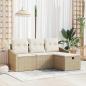 Preview: ARDEBO.de - 4-teilige Garten Sofa Set mit Kissen Beige Poly Rattan