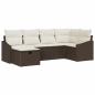Preview: 6 teiliges Garten Sofa Set mit Kissen Braun Poly Rattan