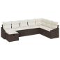 Preview: ARDEBO.de - 8-teiliges Gartensofa Set mit Kissen aus Braunem Poly Rattan