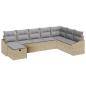 Preview: ARDEBO.de - 8-teiliges Garten Sofa Set mit Kissen Beige Poly Rattan