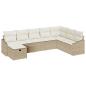 Preview: 8-teiliges Garten-Sofa-Set mit Kissen Beige Poly Rattan
