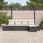 Preview: 5-teiliges Garten-Sofa Set mit Kissen Schwarz Poly Rattan