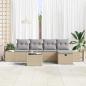 Preview: 6-teiliges Garten Sofa Set mit Kissen Beige Poly Rattan