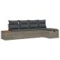 Preview: 5-teiliges Garten Sofa Set mit Kissen Grau Poly Rattan