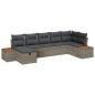 Preview: 7-teiliges Garten Sofa Set mit Kissen grau Poly Rattan