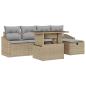 Preview: 6-teiliges Garten Sofa Set mit Kissen in Beige Poly Rattan