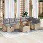 Preview: ARDEBO.de - 9-teiliges Garten Sofa Set mit Kissen Beige Poly Rattan