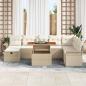Preview: 9-teiliges Garten-Sofa-Set mit Kissen Beige Poly-Rattan