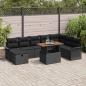 Preview: ARDEBO.de - Gartensofa-set 9 stk. Schwarz Poly-Rattan