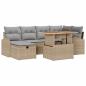 Preview: 7-teiliges Garten Sofa Set mit Kissen Beige Poly Rattan