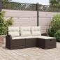 Preview: ARDEBO.de - 4-teiliges Garten Sofa Set mit Kissen Braun Poly Rattan, 2-Sitzer Garten Sofa mit Stauraum & Kissen Braun Poly Rattan