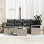 Preview: 7-teiliges Garten-Sofa-Set mit Kissen Hellgrau Poly-Rattan, 2-Sitzer Garten-Sofa mit Stauraum & Kissen Grau Poly-Rattan