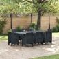 Preview: ARDEBO.de - 9-teiliges Garten Essset Anthrazit Poly Rattan