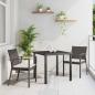 Preview: ARDEBO.de - Set aus 2 Braun PE-Rattan 2-Sitzer Langlebig Gartenstuhl