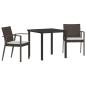 Preview: Set aus 2 Braun PE-Rattan 2-Sitzer Langlebig Gartenstuhl