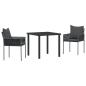 Preview: Set aus 2 Schwarz PE Rattan 54x61x83 cm Langlebig Gartenstuhl