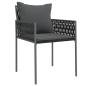 Preview: Set aus 2 Schwarz PE Rattan 54x61x83 cm Langlebig Gartenstuhl