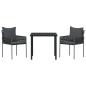 Preview: Set aus 2 Schwarz PE Rattan 54x61x83 cm Langlebig Gartenstuhl