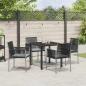 Preview: Set aus 3 Schwarz PE-Rattan, Stahl, Polyester Standard