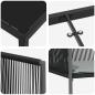 Preview: Set von 5 Schwarz Poly-Rattan, pulverbeschichteter Stahl, Polyester