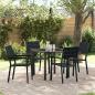 Preview: ARDEBO.de - 5-teilige Garten Essgruppe Schwarz HDPE