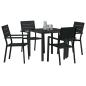Preview: 5-teilige Garten Essgruppe Schwarz HDPE