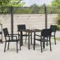 Preview: 5-teilige Garten Essgruppe Schwarz HDPE