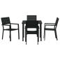 Preview: 5-teilige Garten Essgruppe Schwarz HDPE