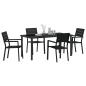 Preview: 5-teilige Garten Essgruppe Schwarz HDPE