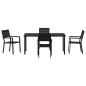 Preview: 5-teilige Garten Essgruppe Schwarz HDPE