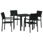 Preview: 5-teiliges Garten-Ess-Set Schwarz Poly Rattan