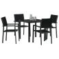 Preview: 5-teiliges Garten-Ess-Set Schwarz Poly Rattan