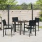 Preview: 5-teiliges Garten-Ess-Set Schwarz Poly Rattan