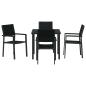 Preview: 5-teiliges Garten-Ess-Set Schwarz Poly Rattan