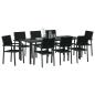 Preview: 9-teiliges Garten-Dining-Set Schwarz Poly Rattan