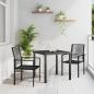 Preview: ARDEBO.de - 3-teiliges Garten-Essset Schwarz PVC-Rattan