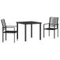 Preview: 3-teiliges Garten-Essset Schwarz PVC-Rattan