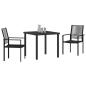 Preview: 3-teiliges Garten-Essset Schwarz PVC-Rattan