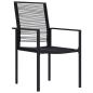 Preview: 3-teiliges Garten-Essset Schwarz PVC-Rattan