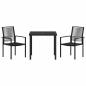 Preview: 3-teiliges Garten-Essset Schwarz PVC-Rattan