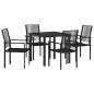 Preview: 5-teiliges Garten-Ess-Set Schwarz PVC-Rattan