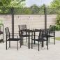 Preview: 5-teiliges Garten-Ess-Set Schwarz PVC-Rattan