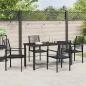 Preview: 5-teiliges Garten-Esszimmer-Set Schwarz PVC-Rattan