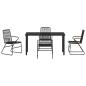 Preview: 5-teiliges Garten-Essgruppen-Set Schwarz PVC Rattan