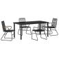 Preview: 5-teiliges Garten-Ess-Set Schwarz PVC Rattan