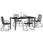 Preview: 5-teiliges Garten-Ess-Set Schwarz PVC Rattan