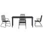 Preview: 5-teiliges Garten-Ess-Set Schwarz PVC Rattan