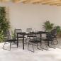 Preview: 7-teiliges Garten Essbereich Set Schwarz PVC Rattan